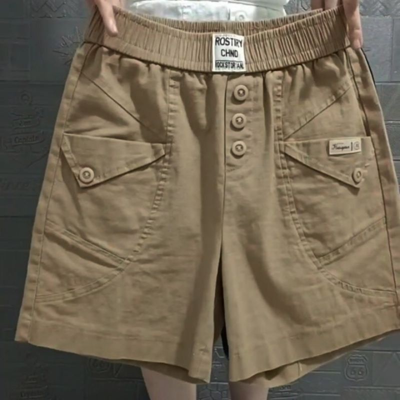 Quần Short Kaki Nữ Bigsize Nhiều Màu Phối Khuy Sang Chảnh, Quần Đùi Nữ Chất Kaki