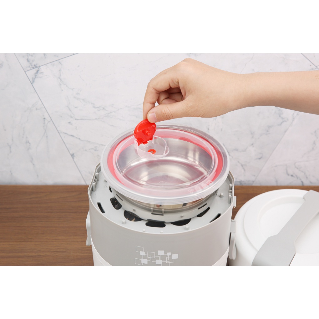 Hộp hâm nóng thức ăn inox 304 - dùng cho dân VP, học sinh, người đi làm, nấu cơm - Hàng thanh lý
