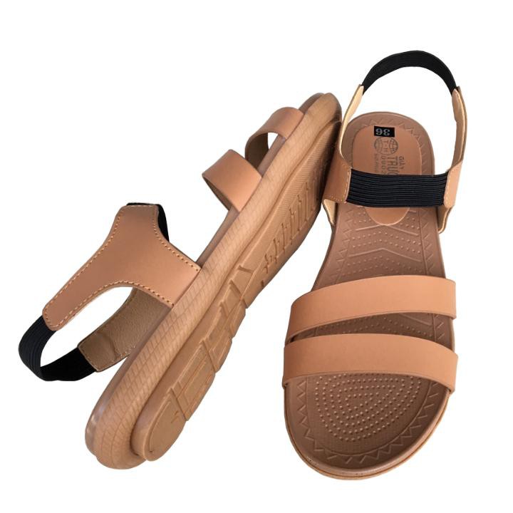 Xăng đan nữ Trường Hải Đế bệt Màu vàng da mềm cao cấp XD125