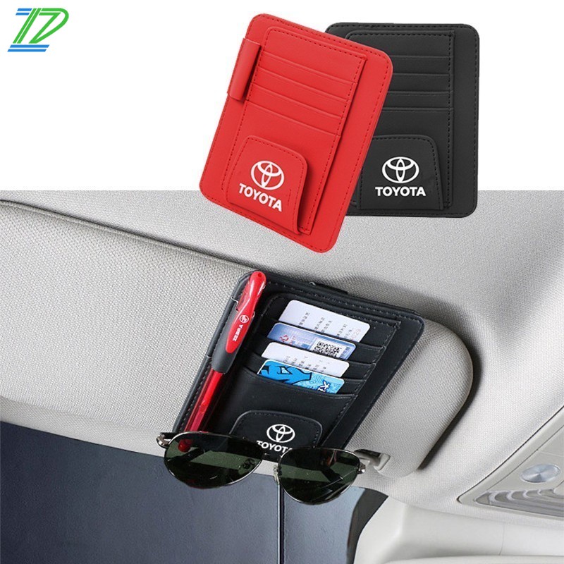 Ví Da Đựng Thẻ Gắn Tấm Che Nắng Xe Hơi Toyota GR Wigo Avanza Rush Innova Calya Razie Yaris Corolla Cross Agya Sport