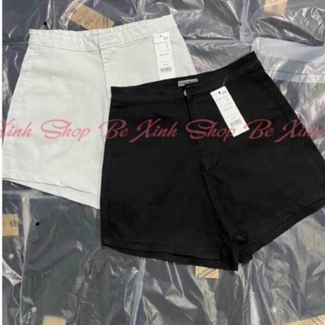Quần shorts kaki- jean basic trơn lưng cao [Hình thật trải sàn]