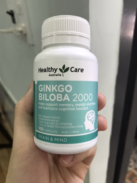 Viên uống Ginkgo Biloba Healthy Care Úc 2000mg