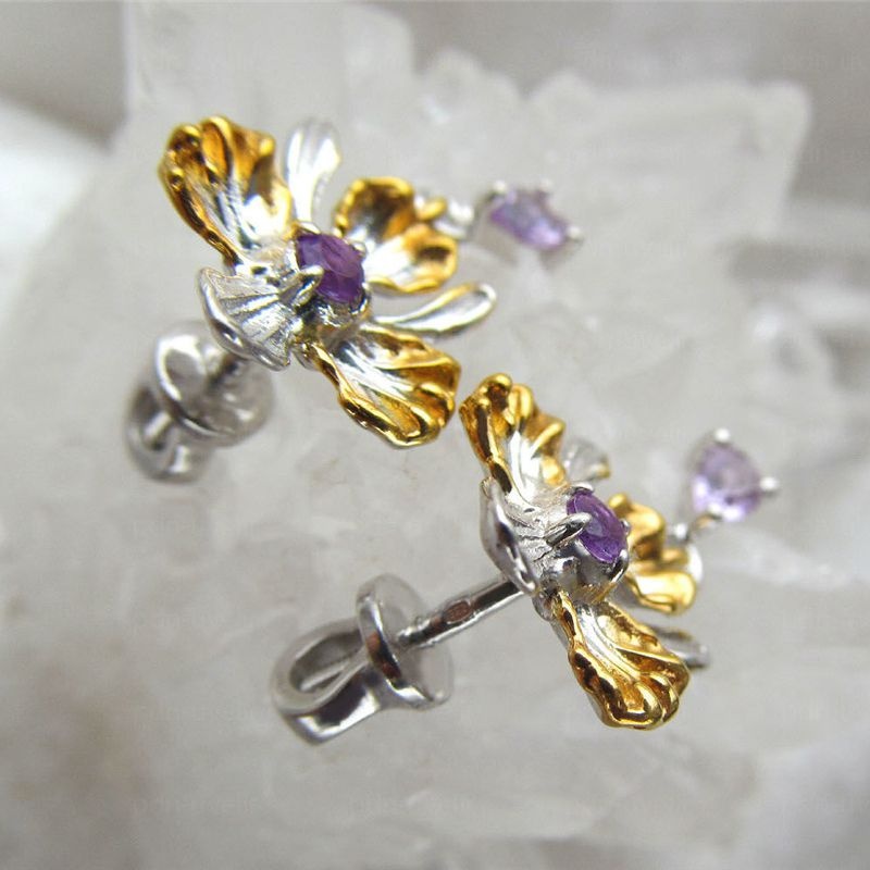 Bông Tai Mặt Hoa Thanh Lịch Phong Cách Retro Cho Nữ