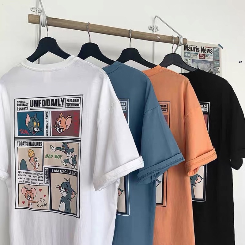 Áo tun tay lỡ nam nữ ,áo phông unisex chất cotton form rộng in hình jeny