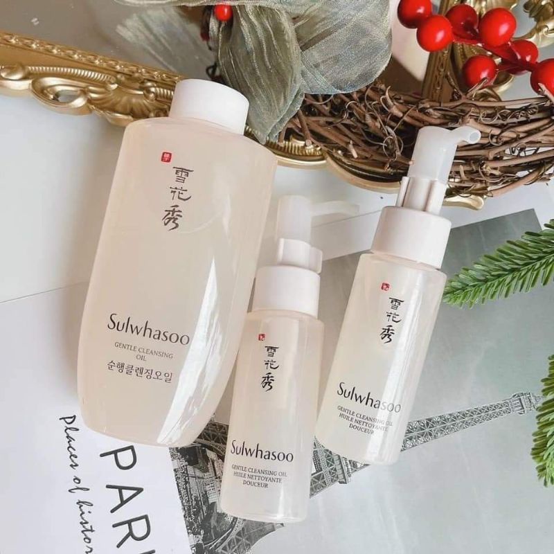 Sữa rửa mặt và dầu tẩy trang Sulwhasoo Gentle Cleansing Foam, Gentle Cleansing Oil 50ml minisize làm sạch dịu nhẹ