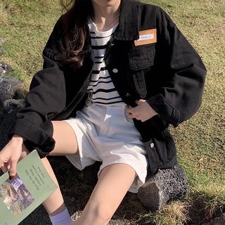 Áo khoác jean nữ form rộng, áo khoác kaki bò dài tay phong cách unisex _G4