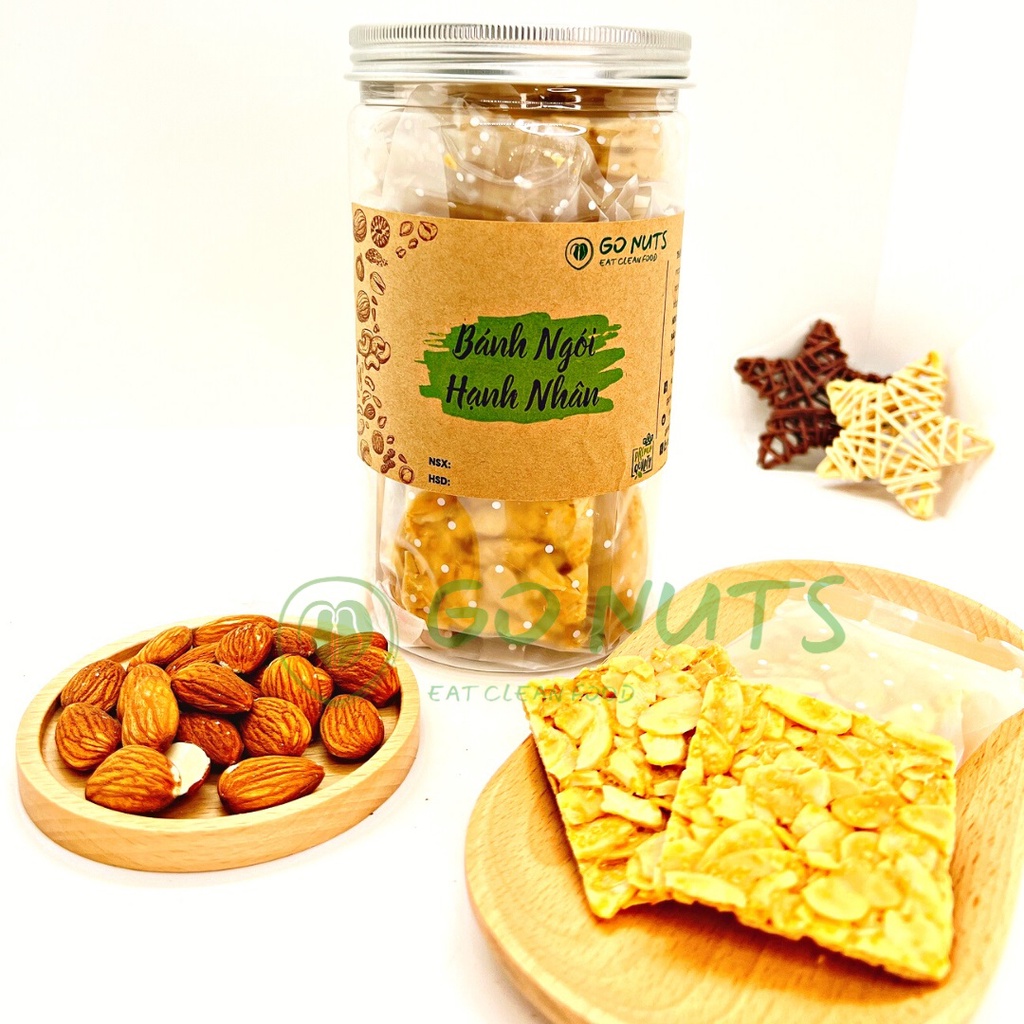 Bánh ngói hạnh nhân GONUTS không đường Bánh ăn kiêng hỗ trợ giảm cân Bánh hạt dinh dưỡng ngũ cốc bánh healthy thực dưỡng