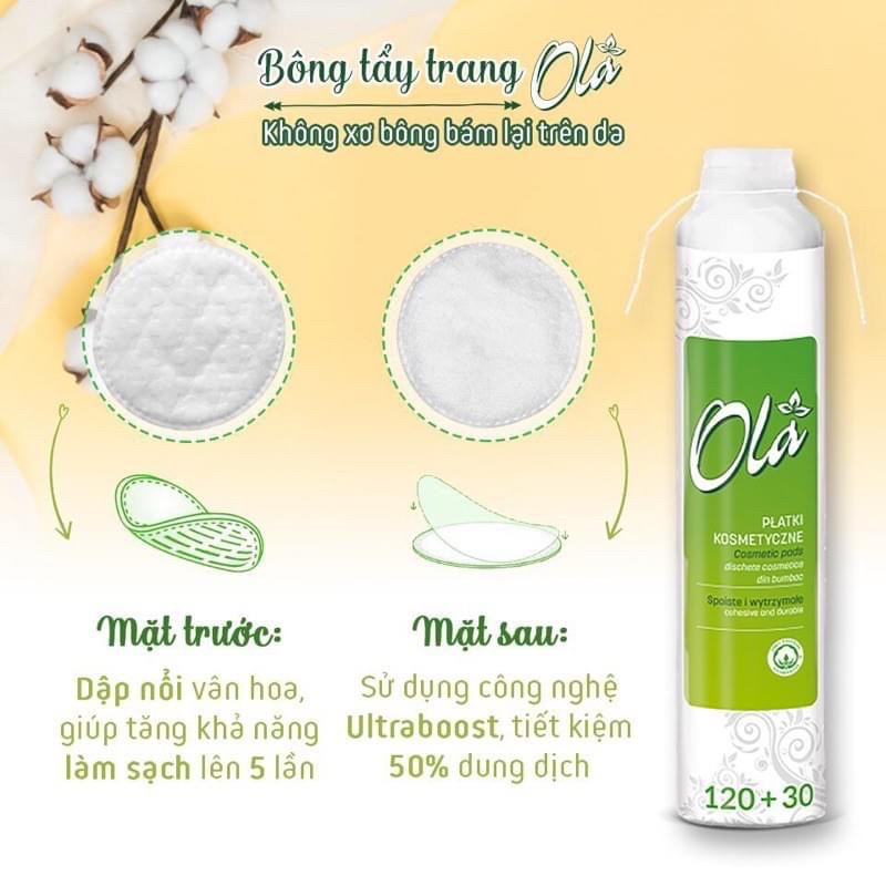 Bông tẩy trang Ola Cotton Pads 150 miếng Ba Lan | BigBuy360 - bigbuy360.vn