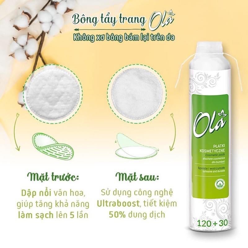 Bông tẩy trang Ola Cotton Pads 150 miếng Ba Lan