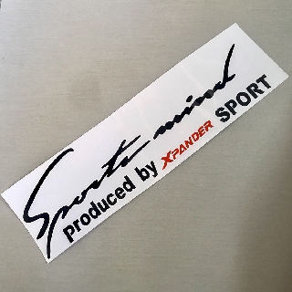 Tem sport mind dán capo xe ô tô Xpander (trắng đỏ)