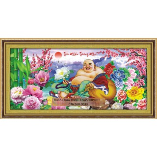 Tranh thêu PHẬT DI LẠC 89016 (131x64cm) chưa thêu 3d