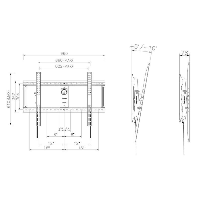 Giá treo tivi gật gù nhập khẩu DF90T cho tivi 70-90 inch