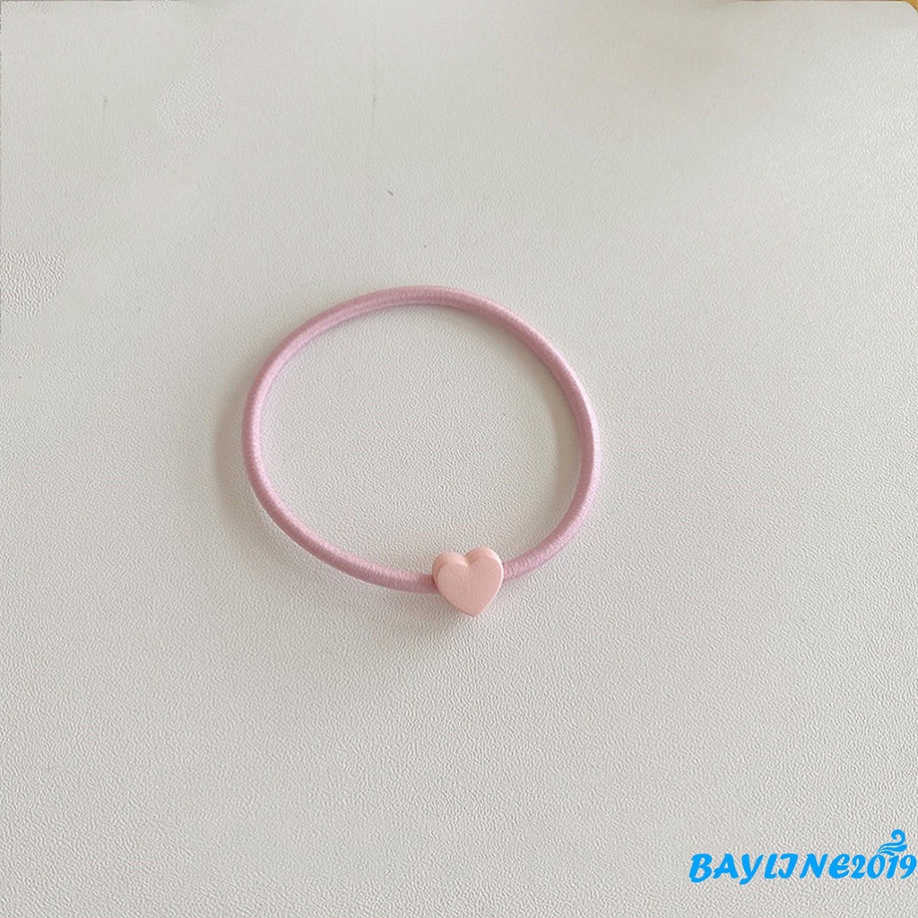 Dây buộc tóc trang trí họa tiết trái tim co giãn tốt độc đáo cho nữ