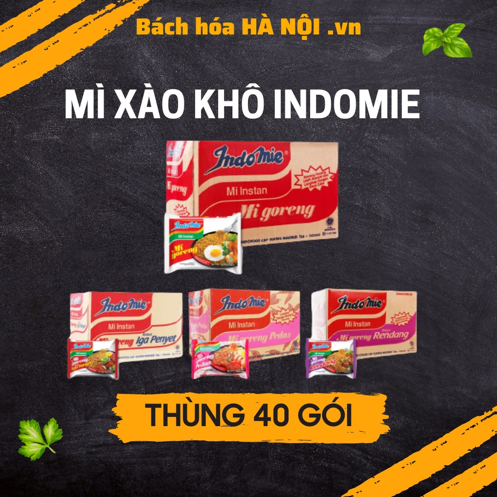 Thùng 40 Gói Mì Xào Khô Indomie Mi Goreng 6 Vị Ngon Số 1 Thế Giới