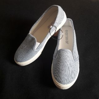 Giày slipon xanh denim