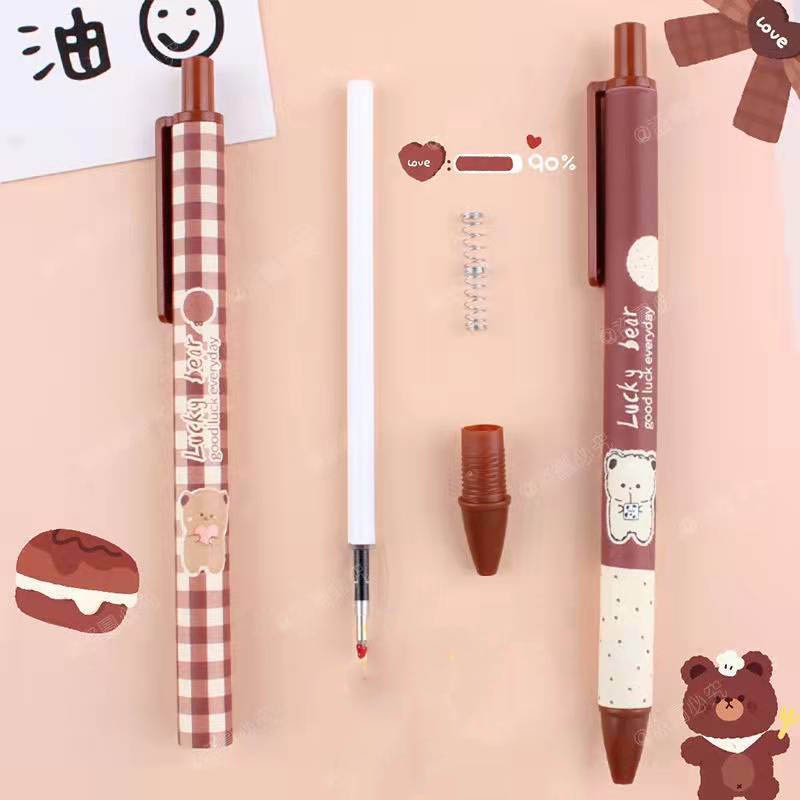 Bút Mực Nước Mực Đen Ngòi 0.5mm Hình Gấu Dễ Thương Cho Học Sinh / Nhân Viên Văn