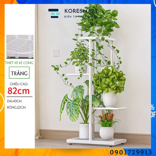 Kệ Hoa 4 Tầng Koresmart Trang Trí Nhà Cửa Decor Nội Thất Không Gian Hai Màu Đen Trắng Đơn Giản Tinh Tế Chống Mòn Rỉ