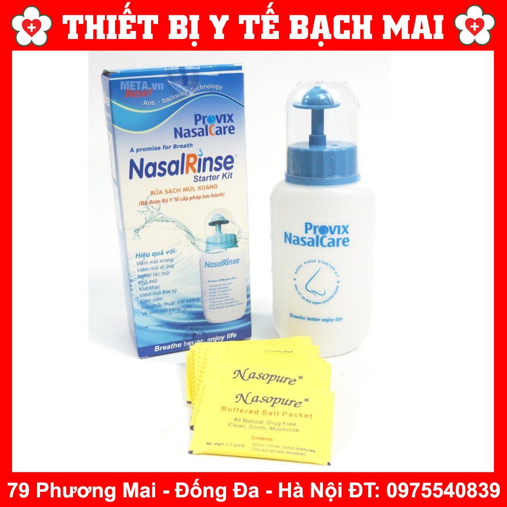 Bình Rửa Xoang Mũi Nasal Rinse + Tặng 10 Gói Muối Rửa Mũi