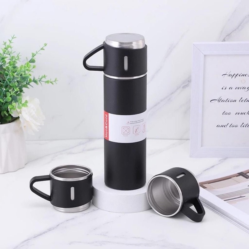 Bình Giữ Nhiệt INOX 304 - 500ml Tặng Kèm 2 Cốc Sang Trọng Chắc Chắn Chất Lượng Cao
