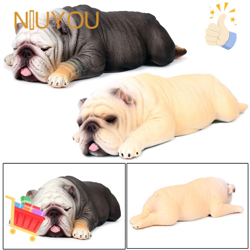 Mô Hình Chó Bull Đang Ngủ Đồ Chơi Bằng Nhựa Cho Bé