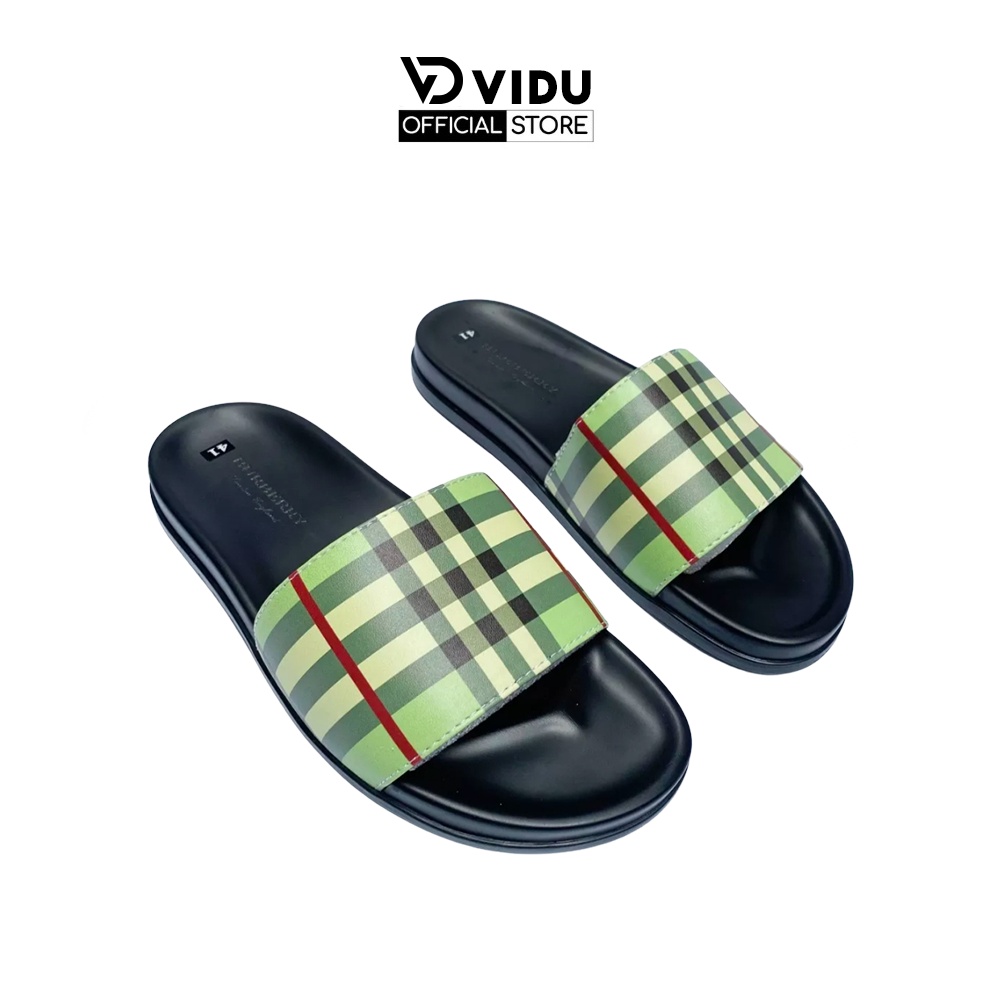 Dép nam thời trang Burberry ViDu 21153 màu mới quai kẻ hai màu  đế cao su đúc cao cấp, đi êm chân