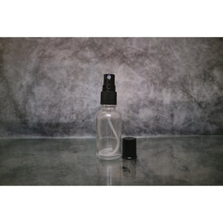 Chai xịt phun sương thủy tinh trong suốt, nắp đen 30ml