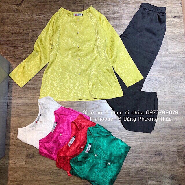 Bộ gấm bà ba đi lễ