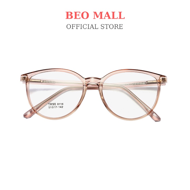 Gọng kính cận nữ cao cấp BEOMALL thiết kế bầu uốn lượn sang trọng cá tính thời thượng siêu bền bỉ 8114