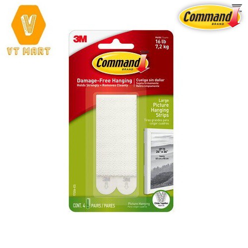 Miếng Dán Treo Tranh Trắng 7.2Kg Vỉ 8 Miếng 17206 Command 3M - HIBUVTAUTO