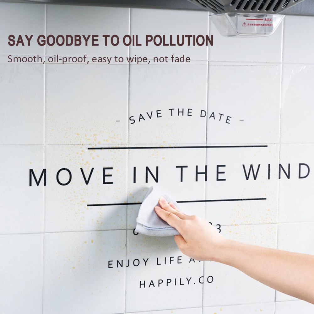 Decal dán tường trang trí chịu nhiệt độ cao chống nước thấm dầu in hoạt hình dễ thương