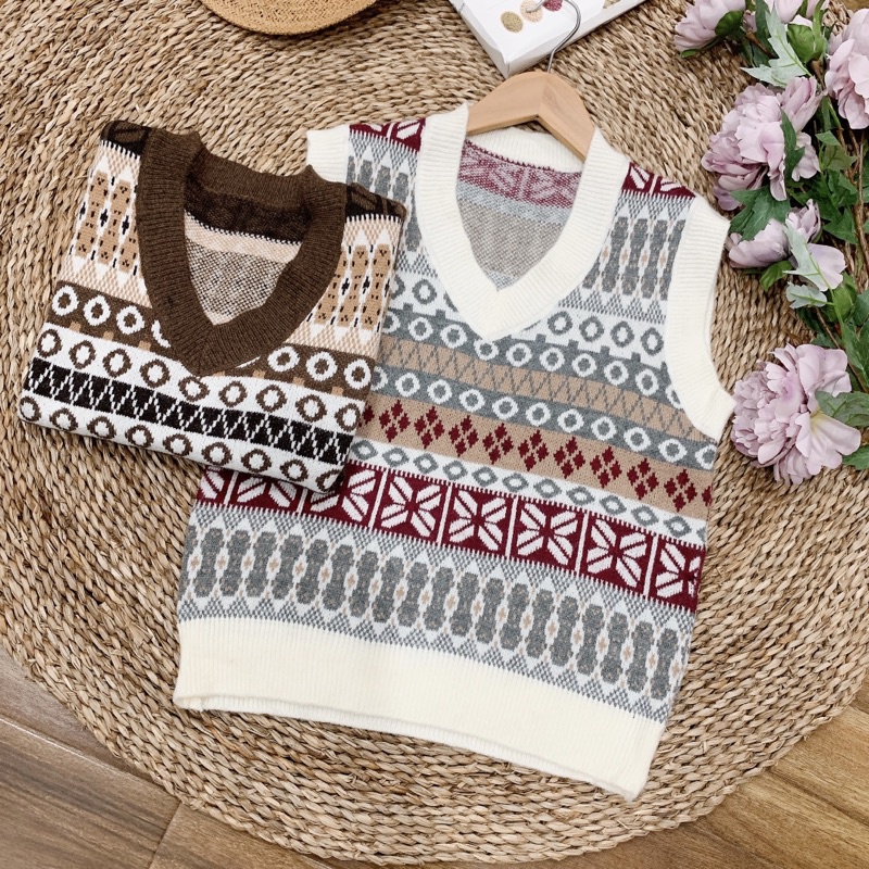 Áo Gi Lê, Gile Len Thổ Cẩm Nữ Hot Hit Ulzzang Cổ V, Chất Len Đẹp Quảng Châu