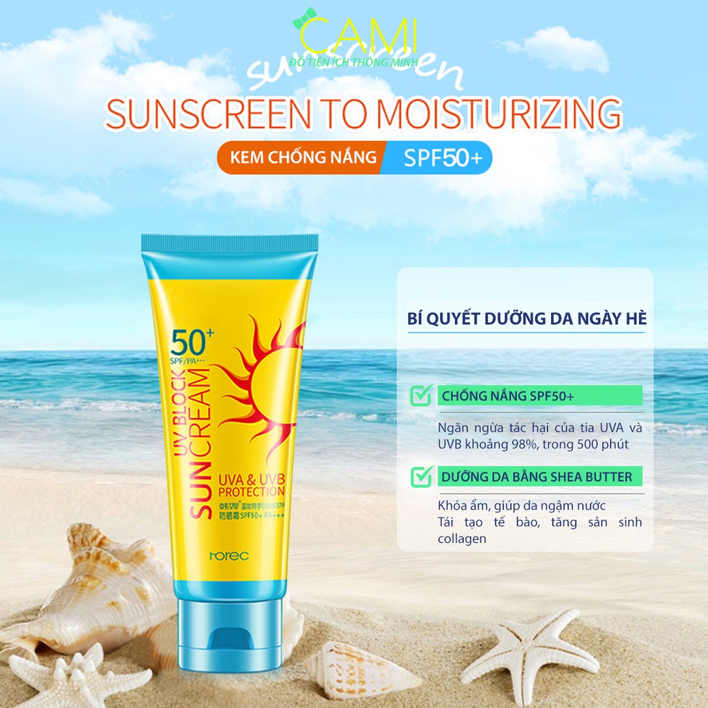 Kem chống nắng SPF50+ mỏng nhẹ và không bóng nhờn - Cami - MP008