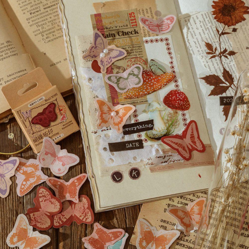 Lloyd Nhãn Dán Trang Trí Sổ Tay Hình Bướm Màu Đỏ Dùng Làm Quà Tặng Trường Học