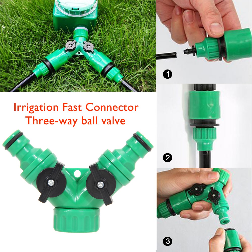 Vòi nước nhựa 2 đầu dùng trong tưới nước trong vườn