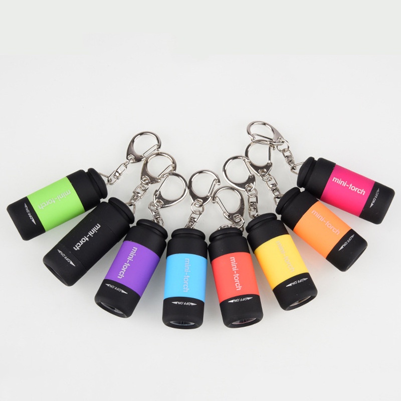 Đèn pin móc khóa mini, Đèn pin USB không thấm nước có thể sạc lại Đèn LED di động nhỏ có đèn LED, ánh sáng trắng