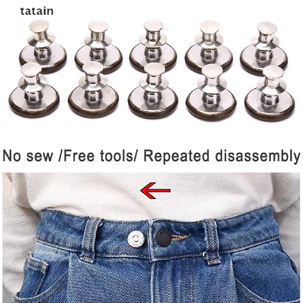 [TAT] 10pcs Pins for Jeans Instant Jean Button Pins for Pants Replacement Buttons CVX