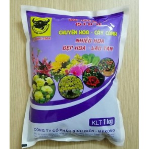 Phân bón Đầu Trâu NPK chuyên cho hoa, cây cảnh 15-7-17+TE 1kg