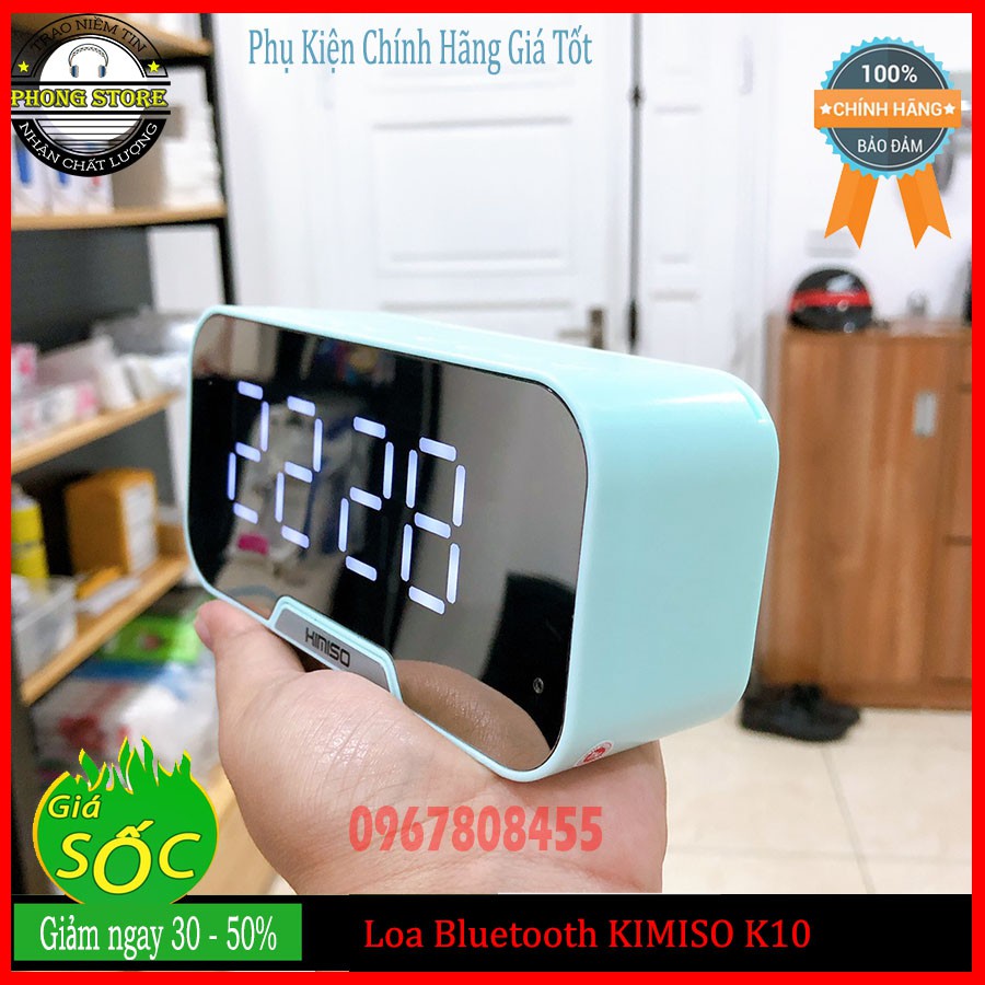 Loa Bluetooth Kimiso k10 Tích hợp đồng hồ báo thức / đo nhiệt độ / Đài FM - Loa kimiso k10 Màn hình Led tráng gương