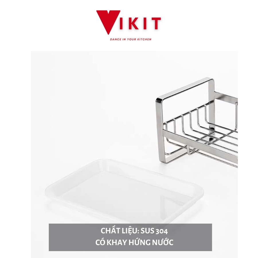 Kệ inox đựng miếng rửa bát đặt bàn inox sus 304 VIKIT MRB02