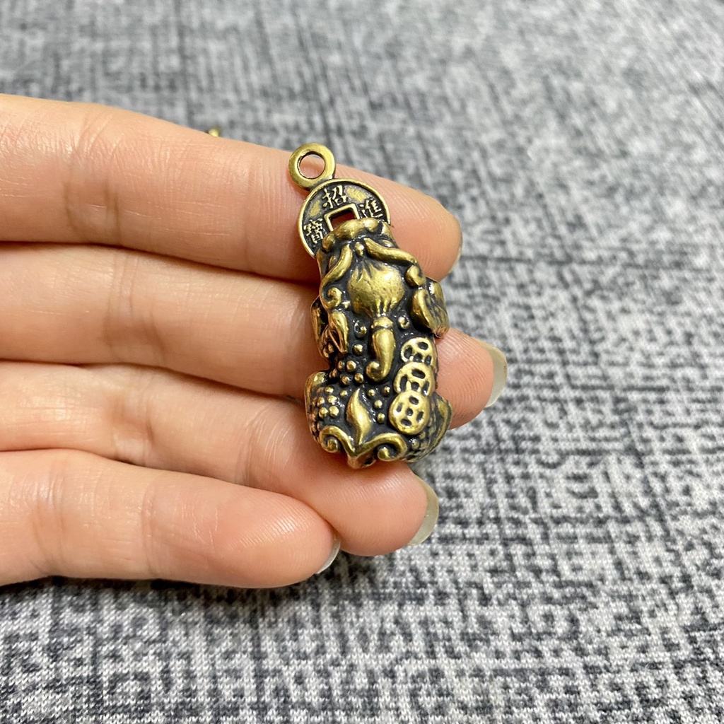 Tượng đồng: Móc Khóa Tỳ Hươu Ngậm Tiền - Ngậm Vàng - Đem Lại May Mắn Tài Lộc, Vật Phẩm Phong Thủy, Làm Quà tặng