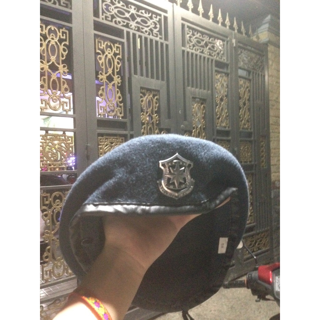 nón beret xanh đen, mũ nồi quân đội