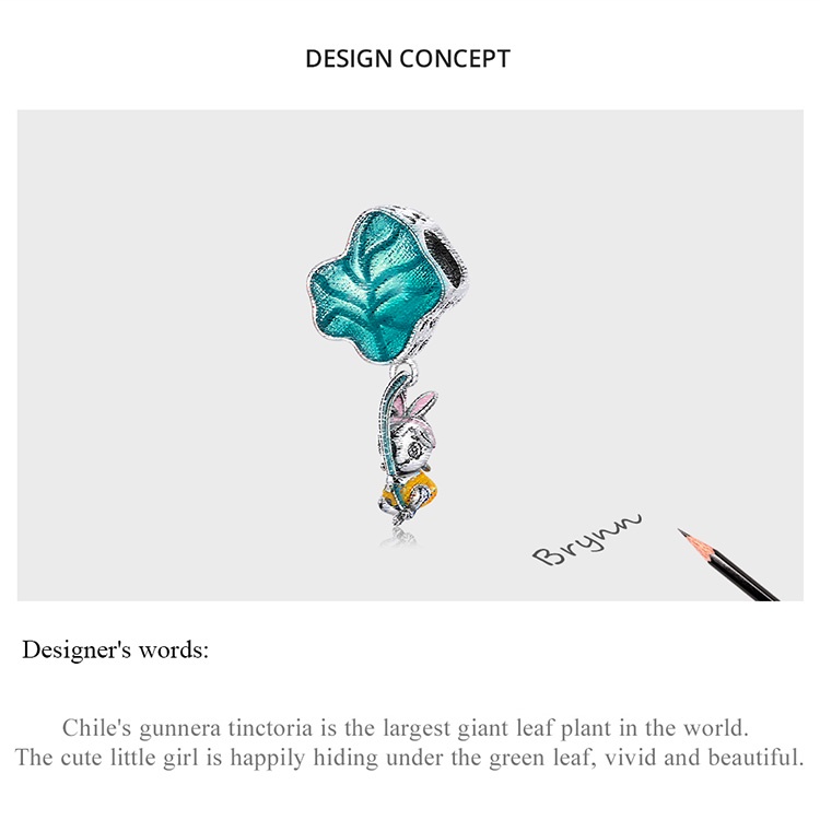 Mặt phụ kiện BAMOER SCC2114 bạc 925 thiết kế hoạt hình tự làm trang sức thời trang