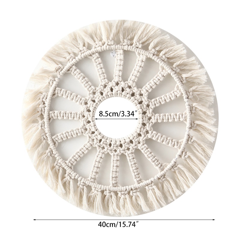 Gương Treo Tường Hình Tròn Có Tua Rua Phong Cách Boho Nghệ Thuật Dành Cho Trang Trí Phòng Khách