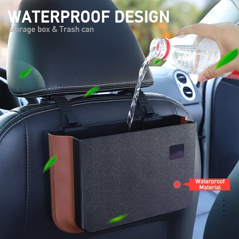 Hộp đựng rác SEAMETAL hai lớp có thể gấp gọn chống thấm nước treo sau ghế xe hơi tiện lợi