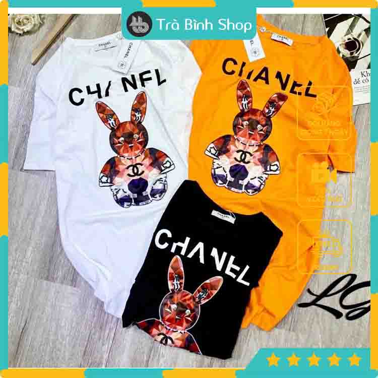 Váy Suông Đầm Suông Dáng Dài Form Rộng Chất Cotton Họa Tiết Hình Thỏ 4D Chữ Chà Neo