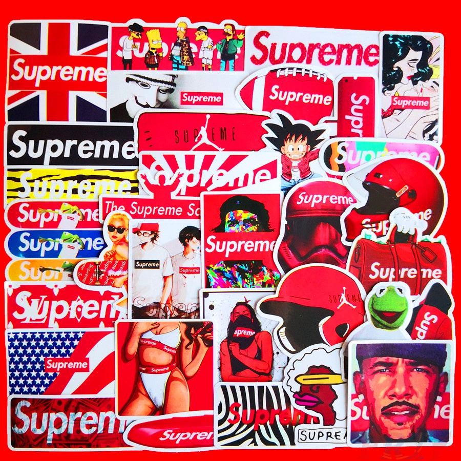 ❉ Nhãn Dán S-upreme Series 02 Thương Hiệu Thời Trang ❉ Set 50 Miếng Dán Trang Trí Đa Dụng Thời Trang