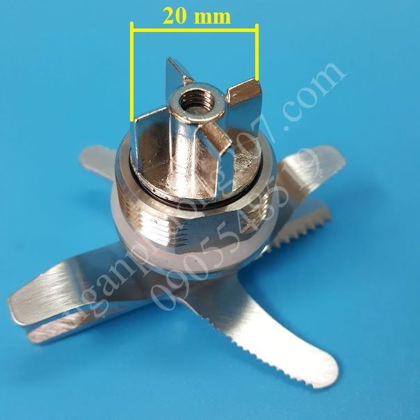 LƯỠI DAO 4 CHẤU, RĂNG CƯA, CHÂN 20MM - MÁY XAY SINH TỐ CÔNG NGHIỆP