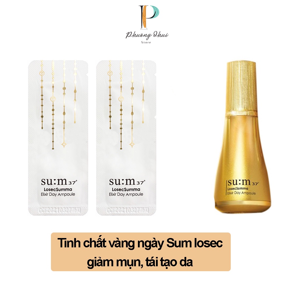 Tinh Chất Vàng Ngày Su:m37 Tái Sinh Da Elixir Day Ampoule Dưỡng Da, Chống Lão Hóa 1ml