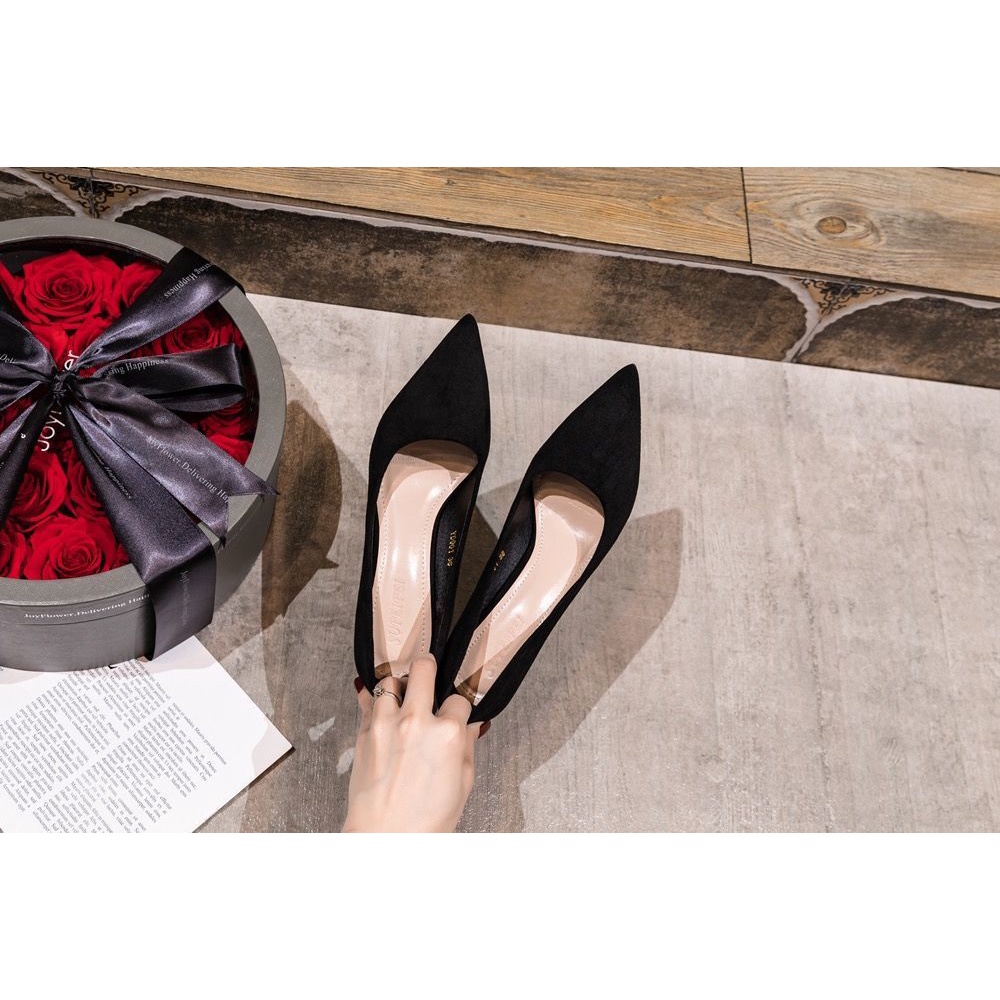 Giày Cao Gót Mũi Nhọn Phong Cách Pháp Cho Nữ