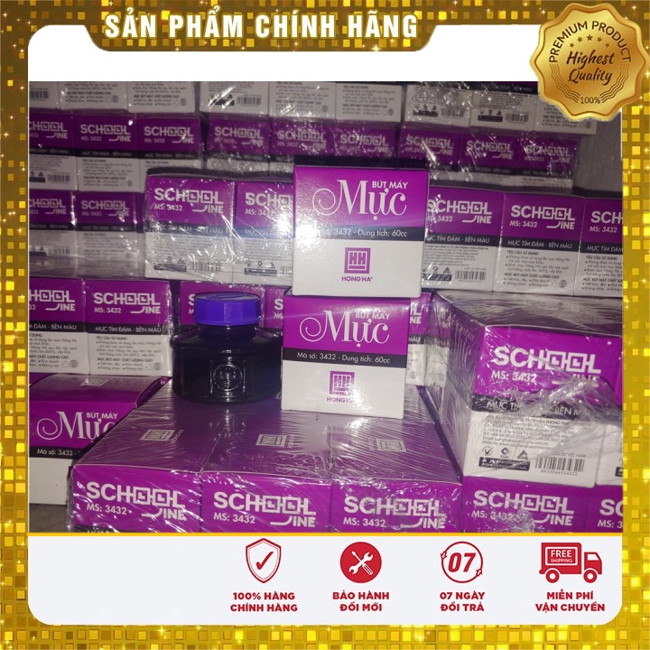 Mực Hồng Hà chính hãng mẫu mới 2021 dành cho bút máy học sinh